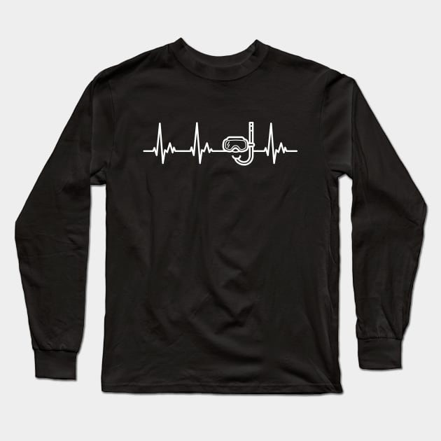 Snorkel Diving Goggles My Heart Beats for Snorkeling Long Sleeve T-Shirt by samshirts